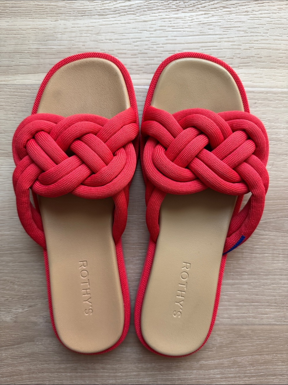 Rothy's - Red Braided Summer Slide Sandals
